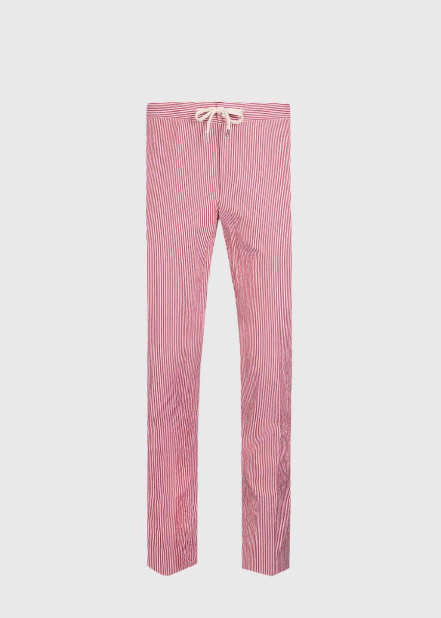 Seersucker Trouser - Red - Pants