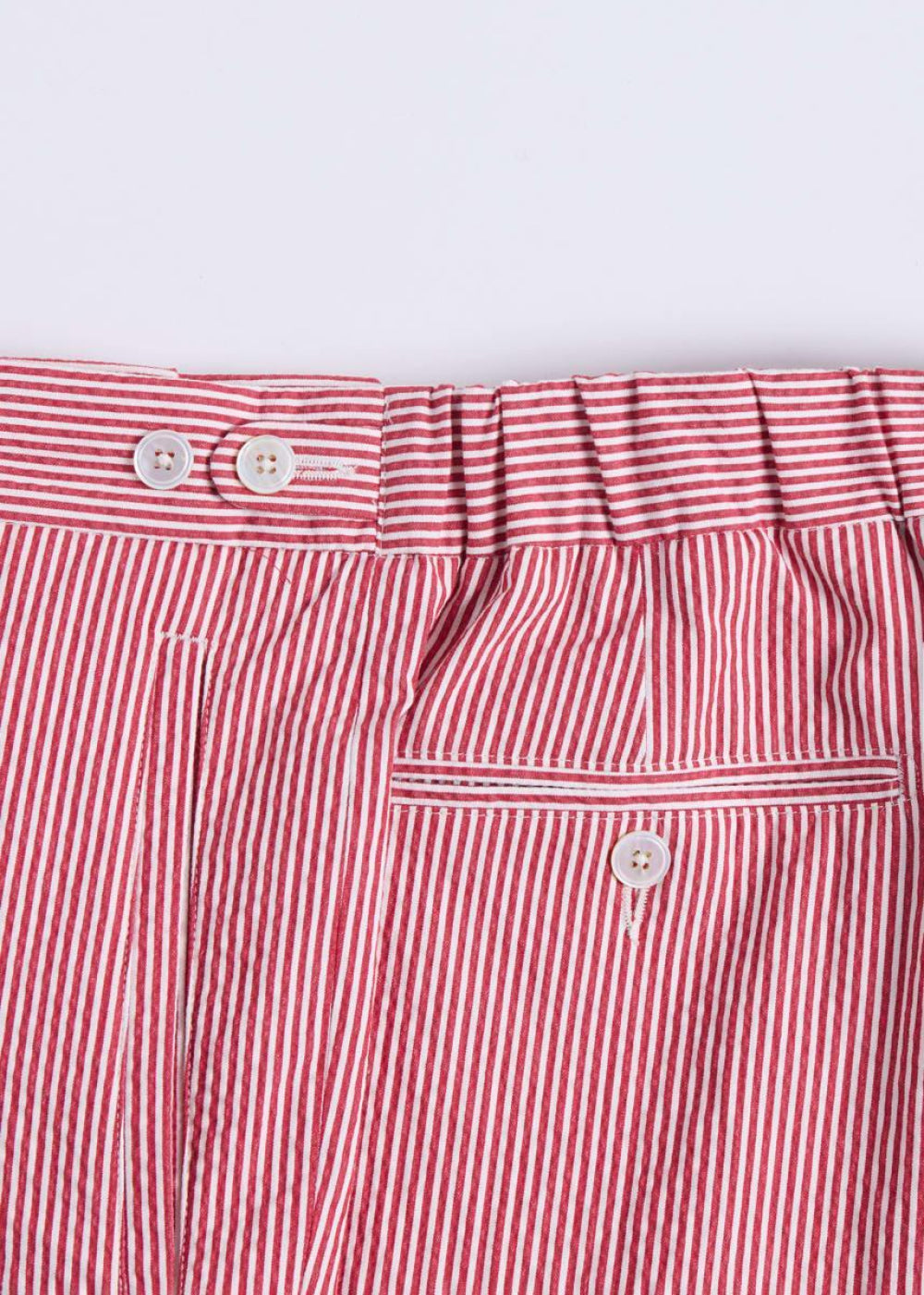 Seersucker Trouser - Red - Pants