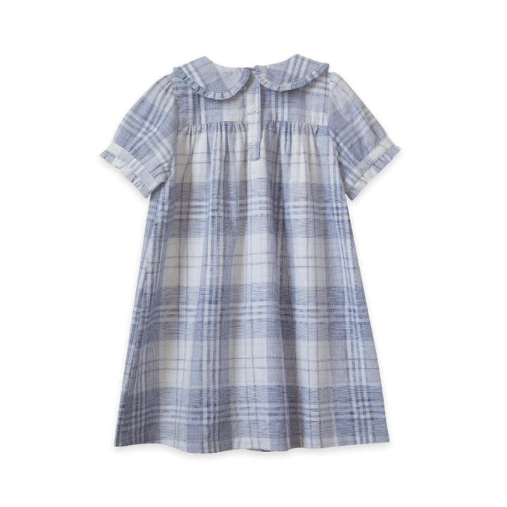 Selah Dress - Blue-slub Check - Dresses