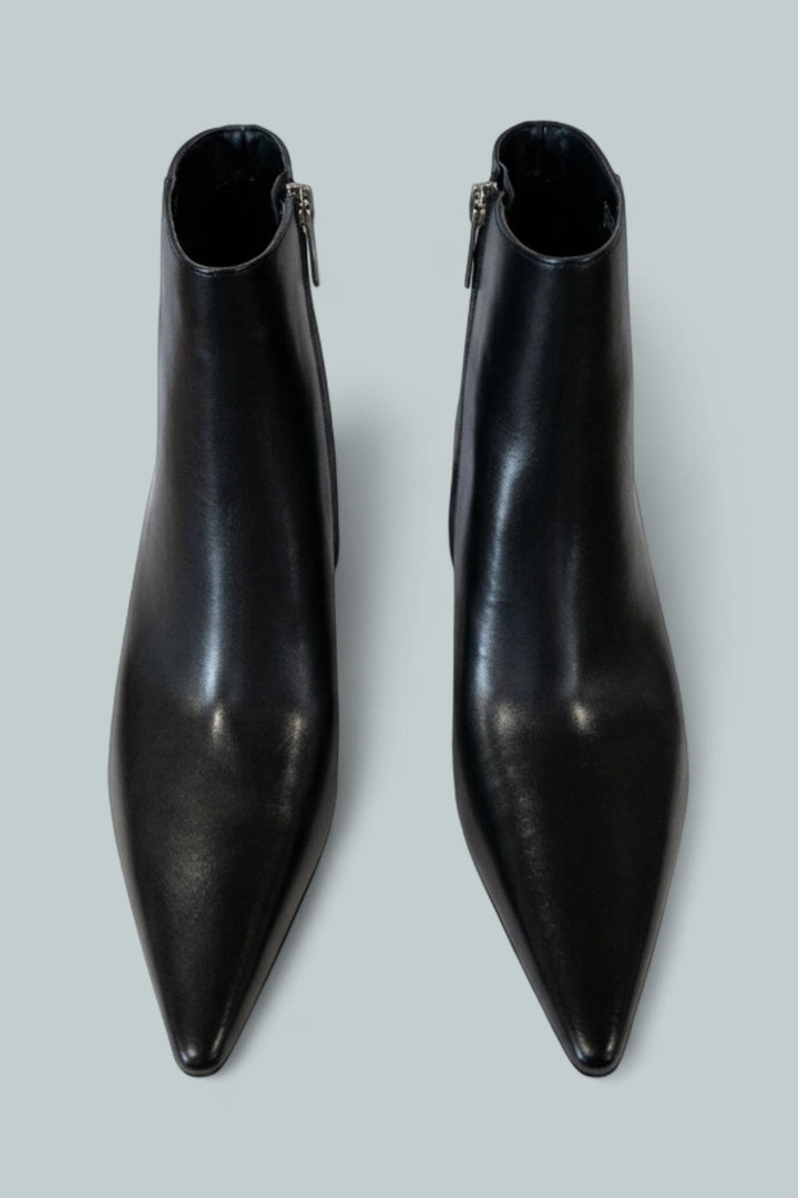 Selina Leather Ankle Boot - Black - US 7 - Bootie