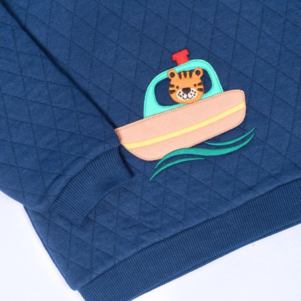 Set Sail Quilted Sweatshirt - Blue - Crewneck Sweatshirt