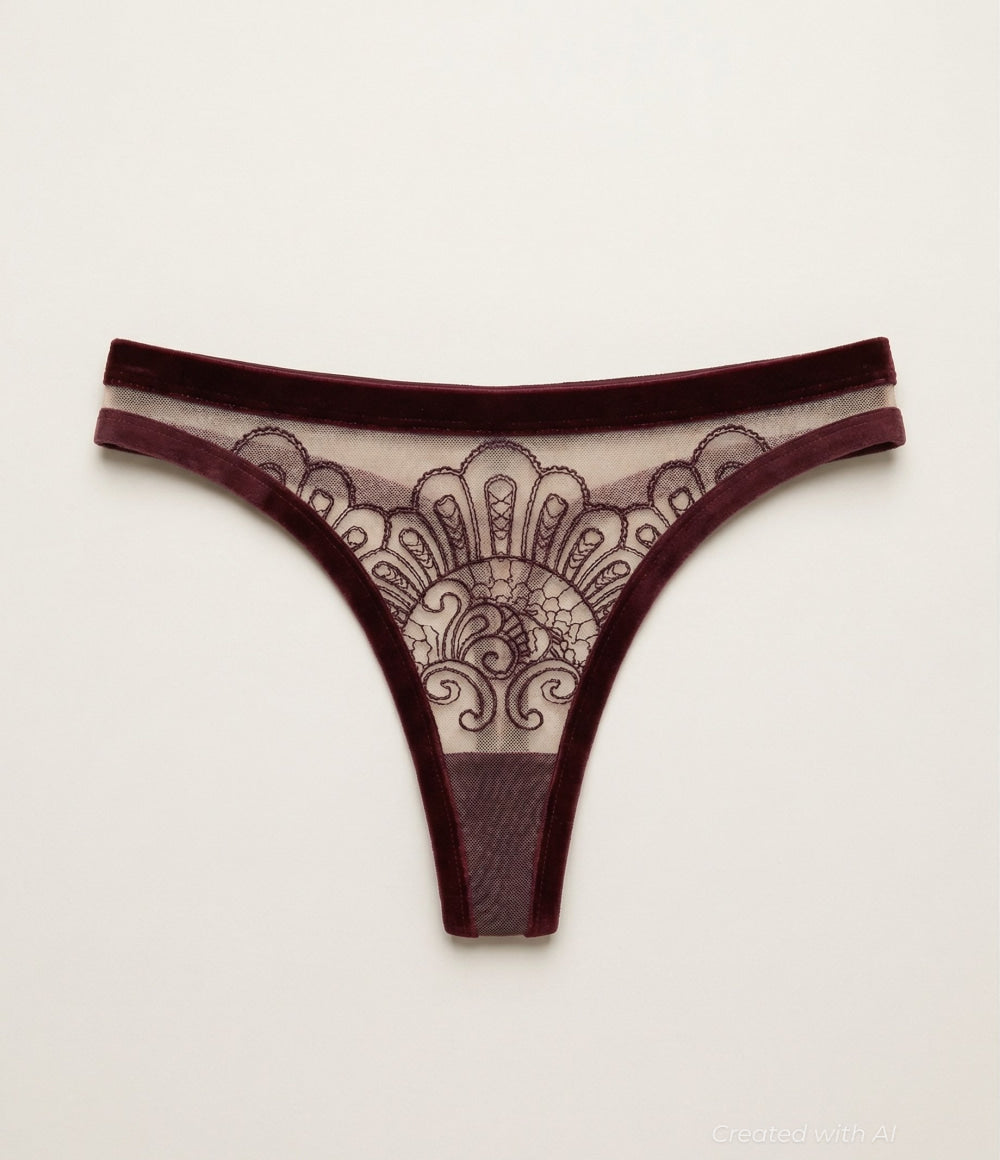 Set The Right Precedent Thong - Burgundy - FINAL SALE - Underwear