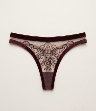 Set The Right Precedent Thong - Burgundy - FINAL SALE - Underwear