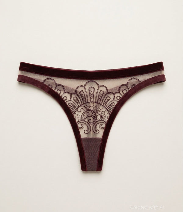 Set The Right Precedent Thong - Burgundy - FINAL SALE - Underwear