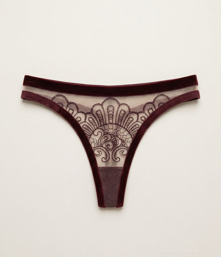Set The Right Precedent Thong - Burgundy - FINAL SALE - Underwear