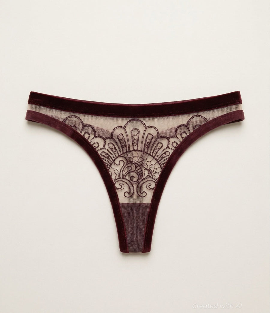 Set The Right Precedent Thong - Burgundy - FINAL SALE - Underwear