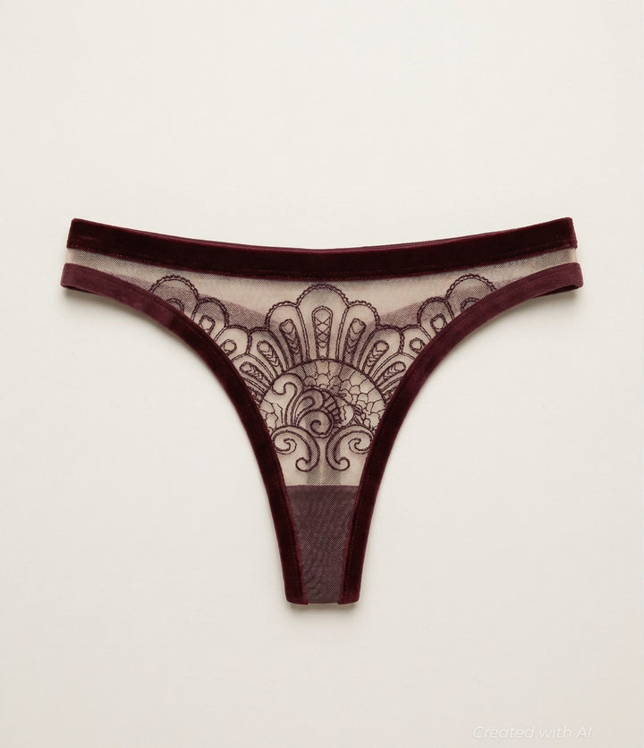 Set The Right Precedent Thong - Burgundy - FINAL SALE - Underwear