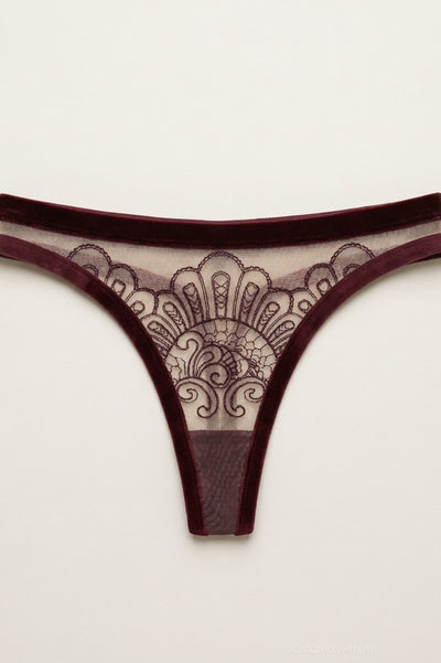 Set The Right Precedent Thong - Burgundy - FINAL SALE - Underwear
