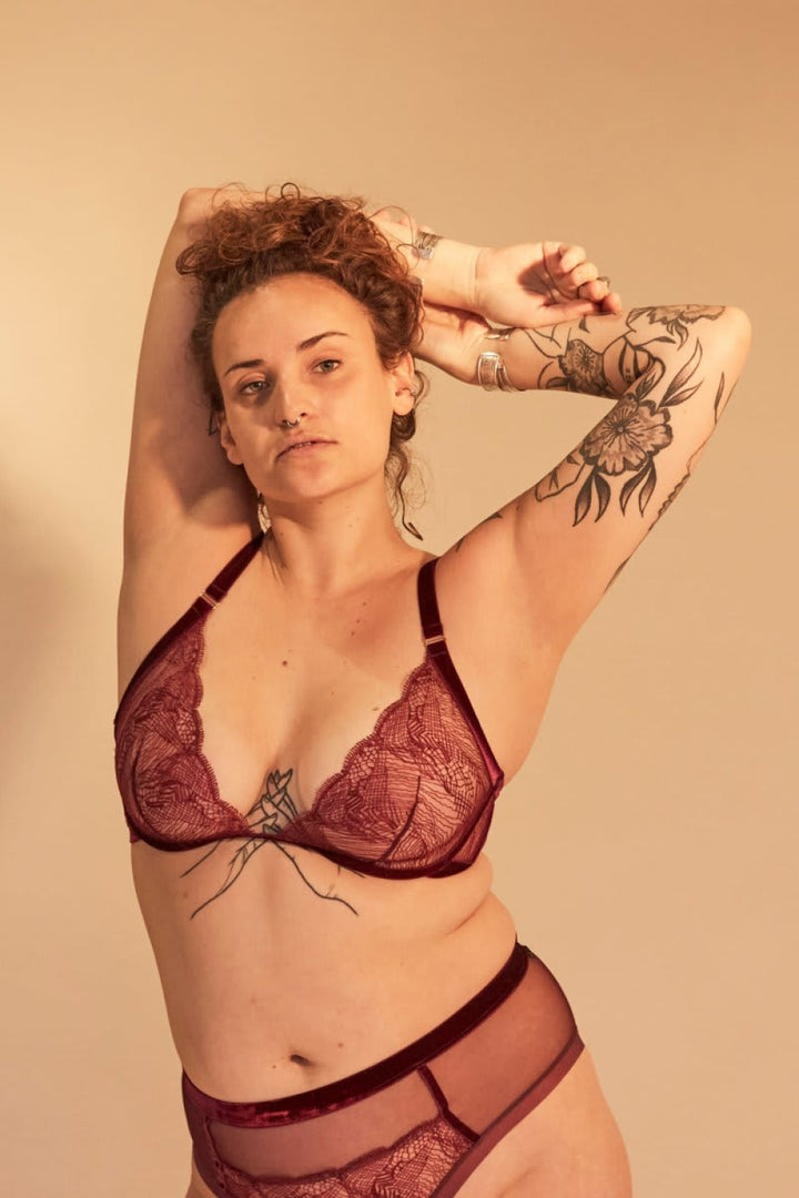 Settle For More Plunge Bra - Burgundy - Bra