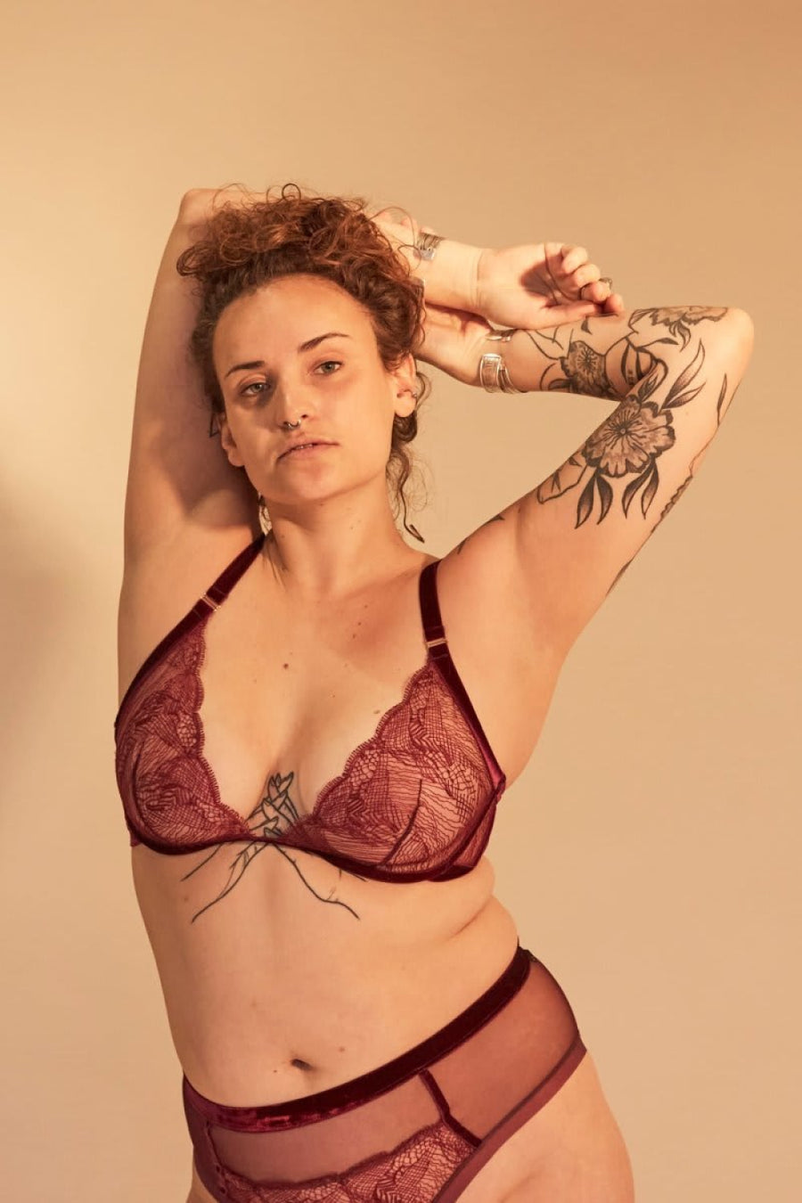 Settle For More Plunge Bra - Burgundy - Bra