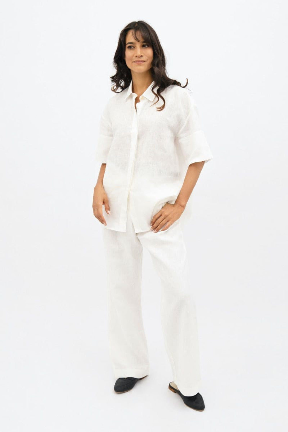 Seville Short Sleeves Shirt - Porcelain - XS - Button Down Shirt