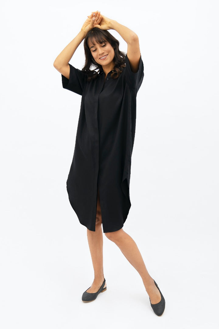 Seville Midi Dress - Licorice Black