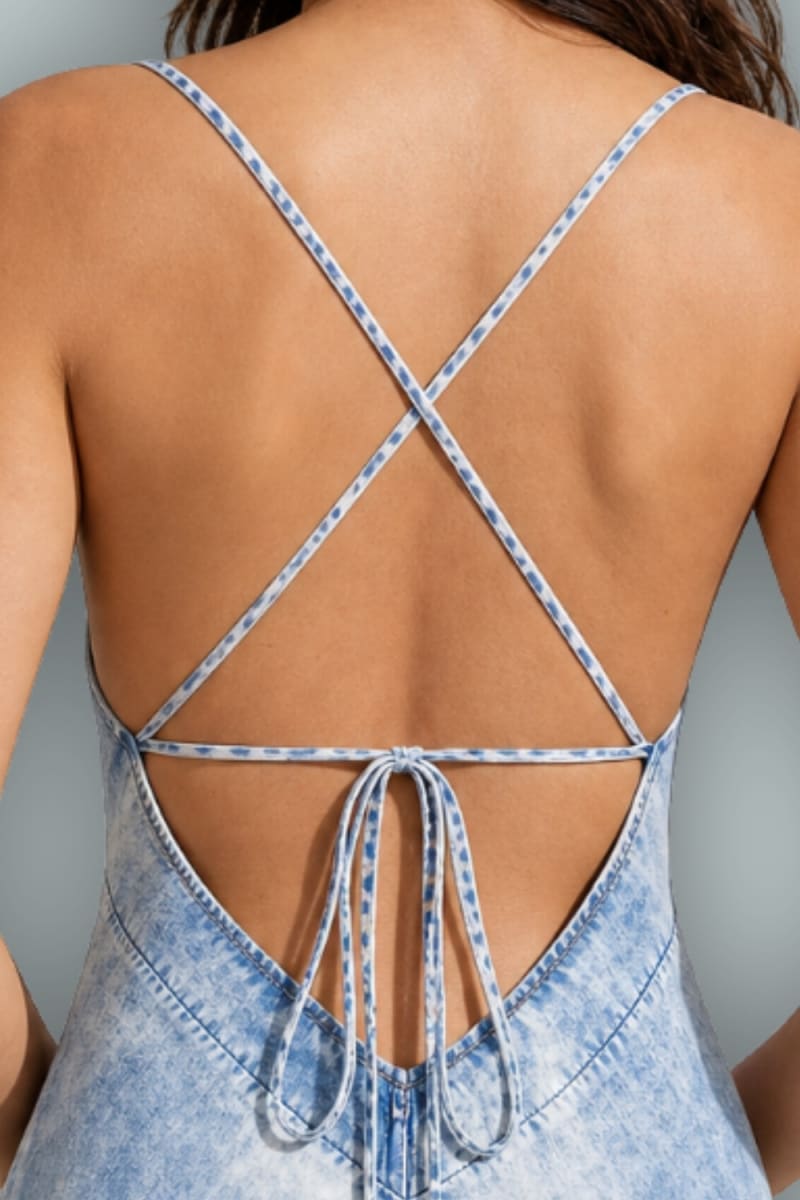 GapStudio Draped Denim Slip Maxi Dress - Light Indigo