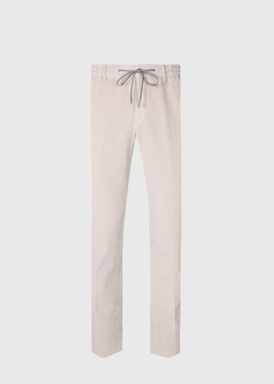 Cotton & Silk Garment Dyed Trouser - Ivory