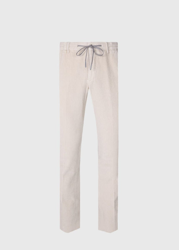 Cotton & Silk Garment Dyed Trouser - Ivory