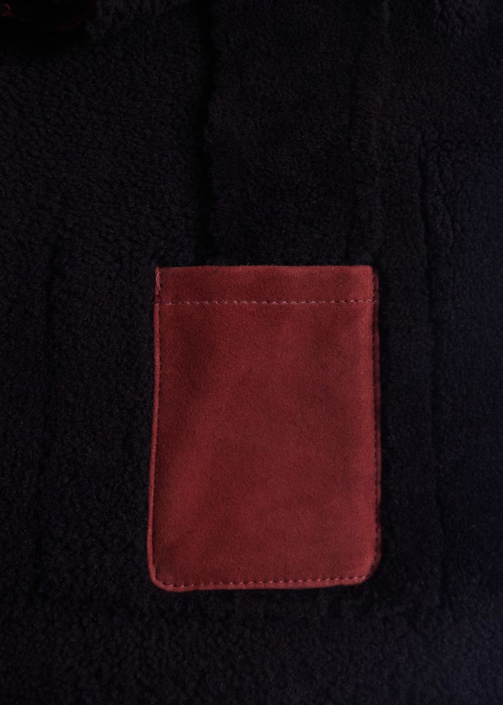 Shearling Bomber Jacket - Burgundy - Jacket