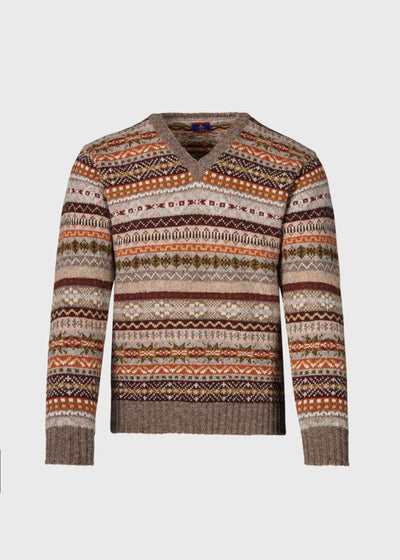Shetland Wool Fair Isle Sweater - Oatmeal - Sweater