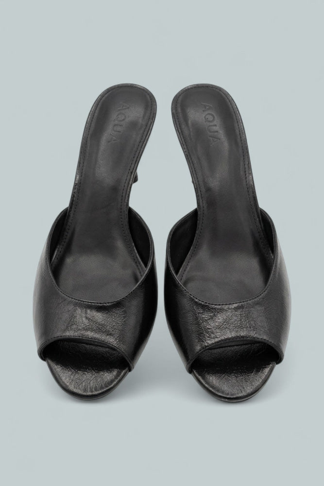 Shil Leather Sandals Exclusive - Black Crinkle - Sandals