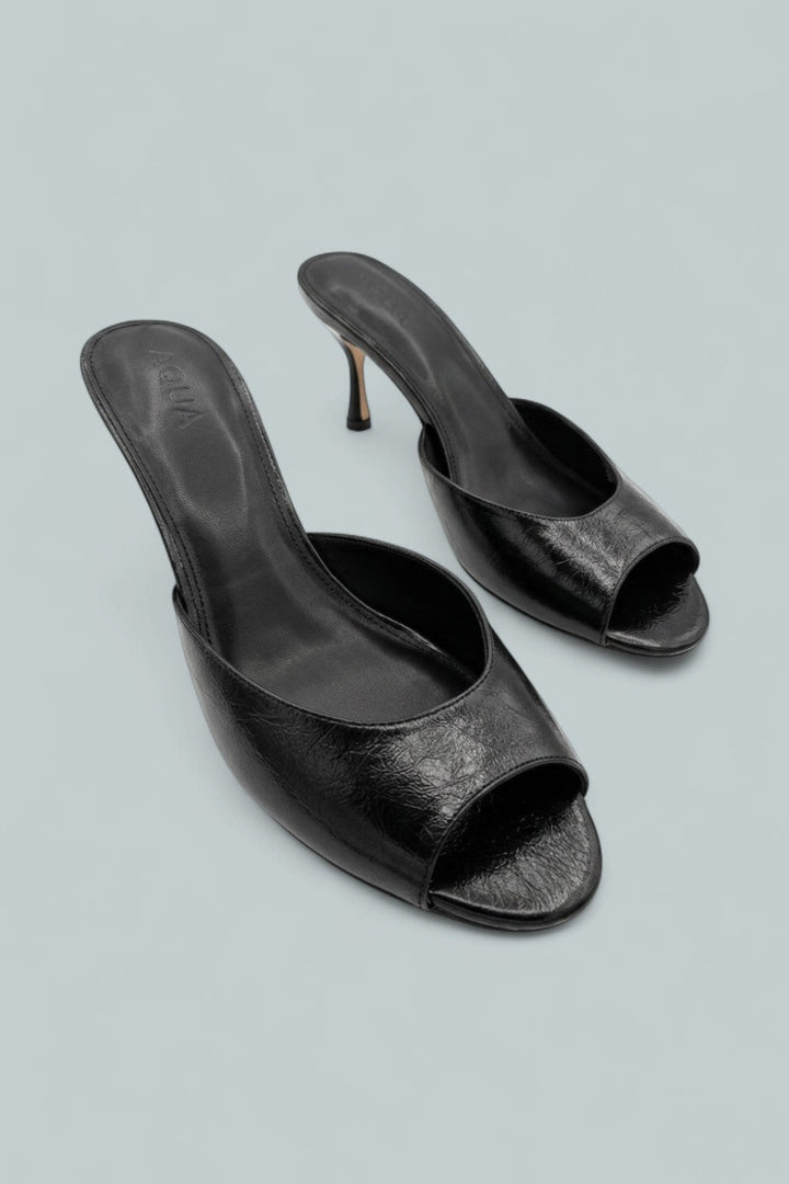 Shil Leather Sandals Exclusive - Black Crinkle - Sandals
