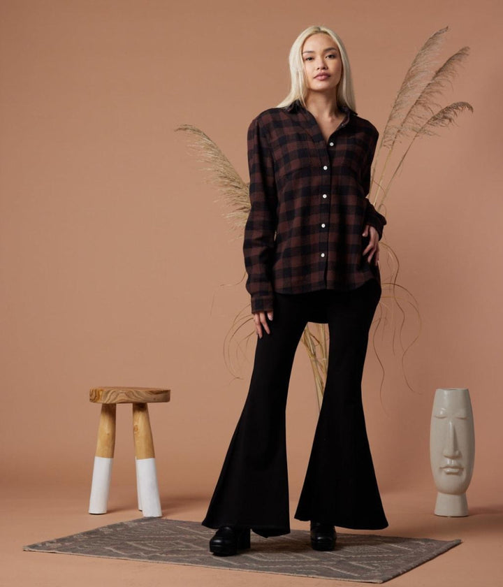 Shiloh Unisex Flannel - Espresso Plaid - Shirt