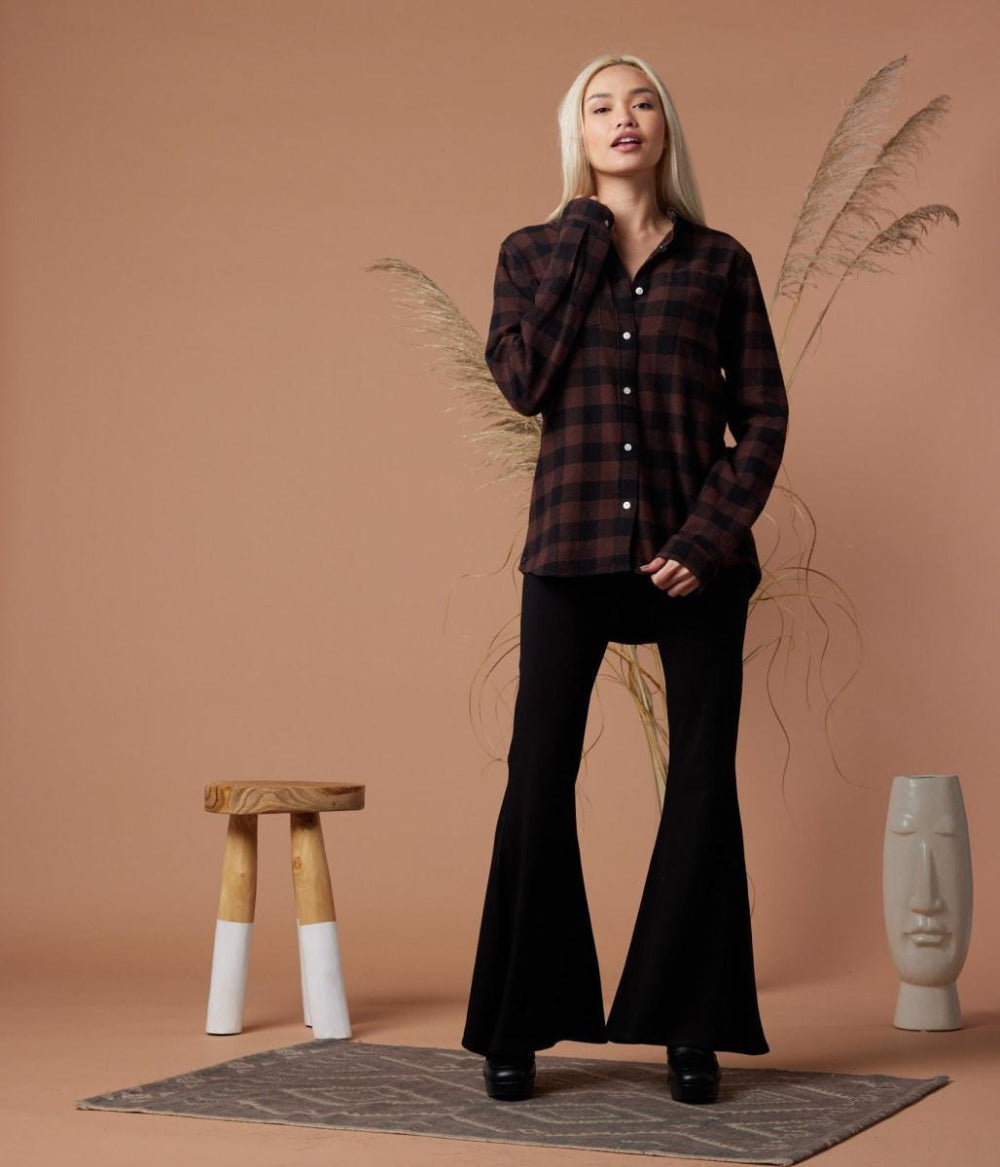 Shiloh Unisex Flannel - Espresso Plaid - Shirt