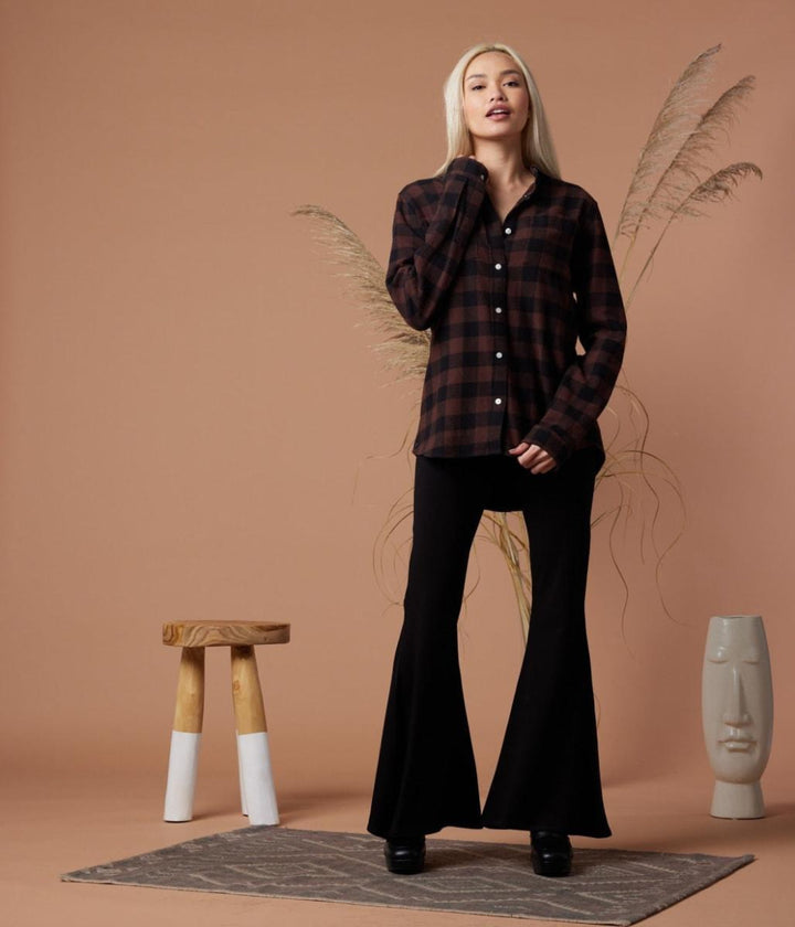 Shiloh Unisex Flannel - Espresso Plaid - Shirt