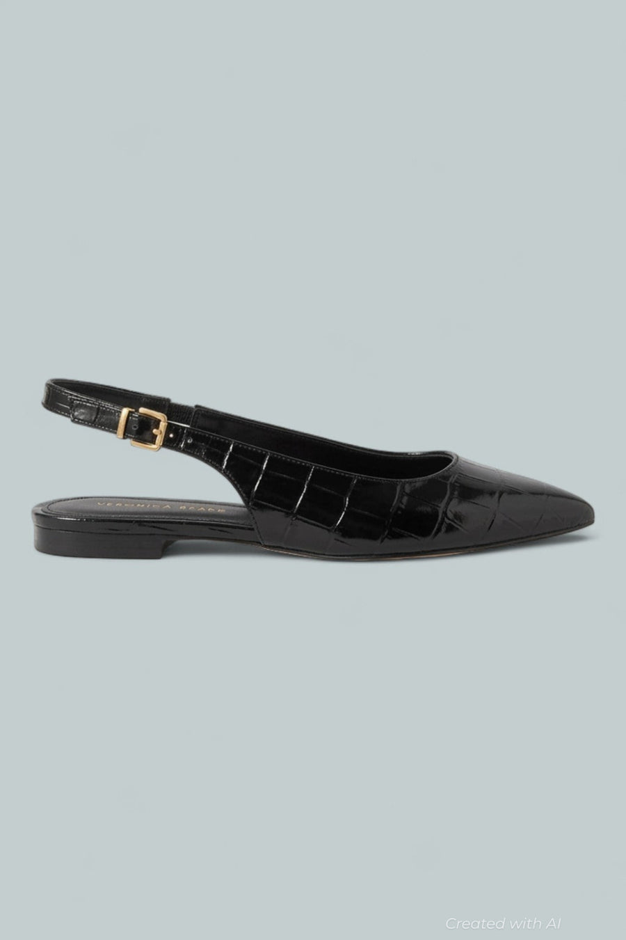 Shina Slingback Flat - Black - 7 - Slingback