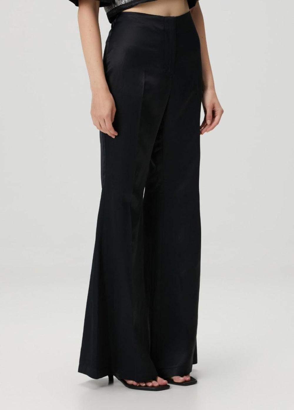 Shiny Woven Pant - Black - Pants