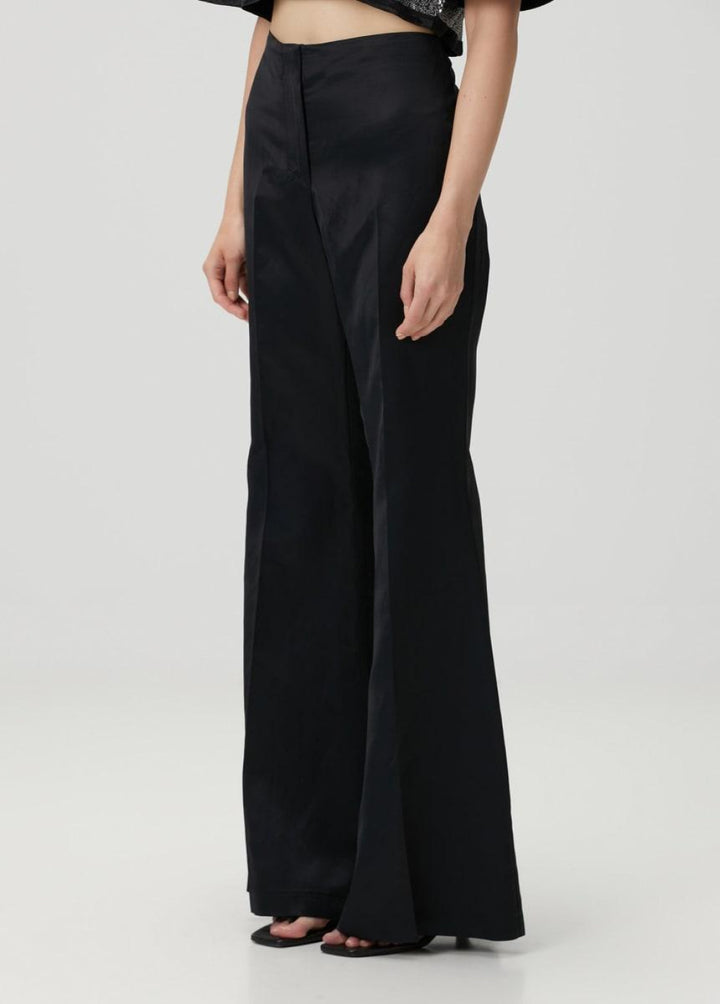 Shiny Woven Pant - Black - Pants