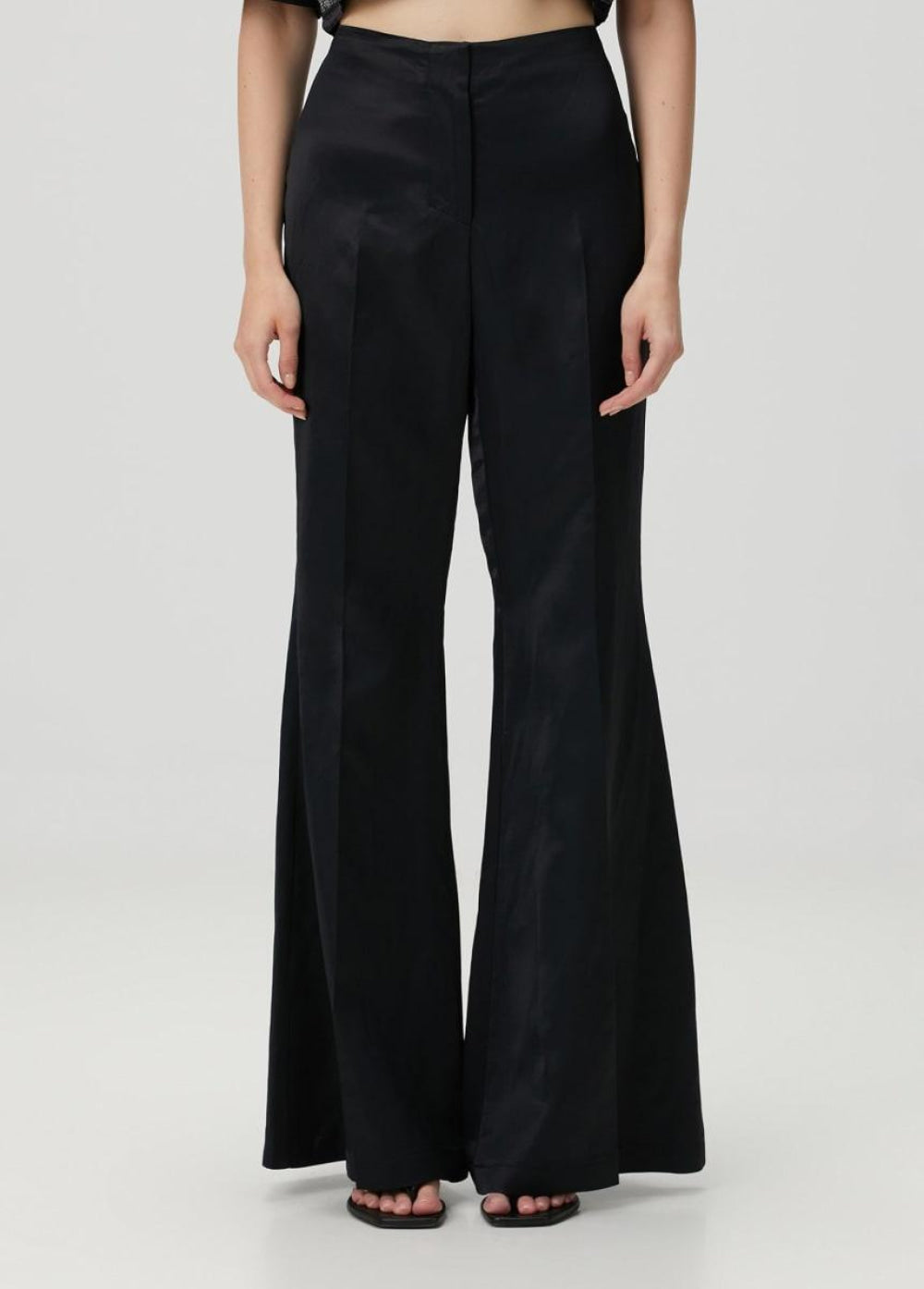 Shiny Woven Pant - Black - Pants