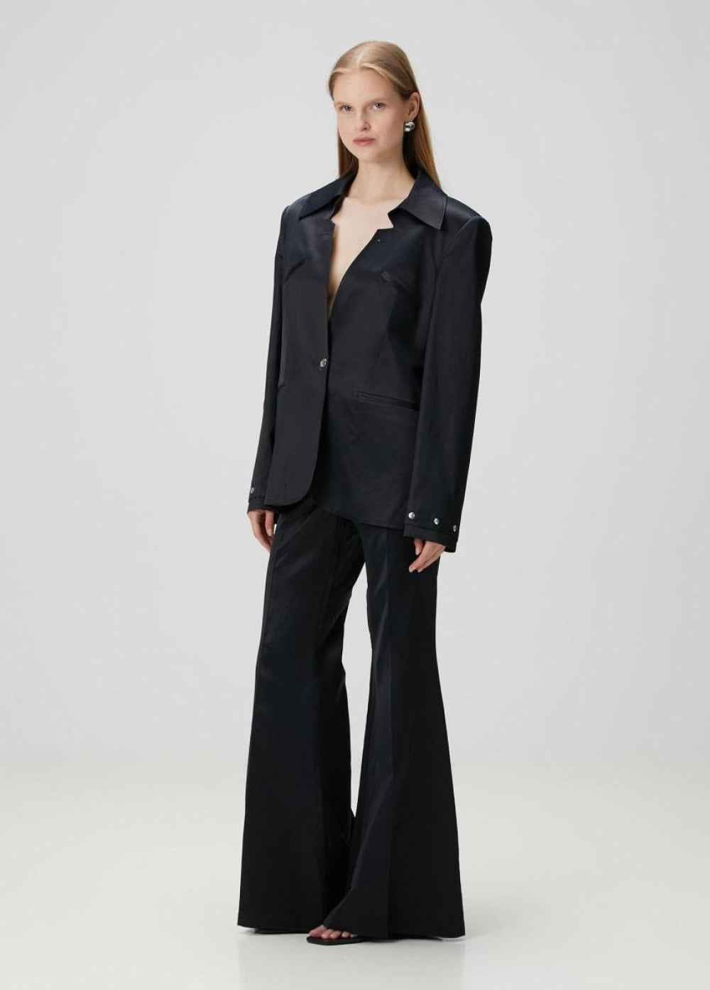 Shiny Woven Pant - Black - Pants