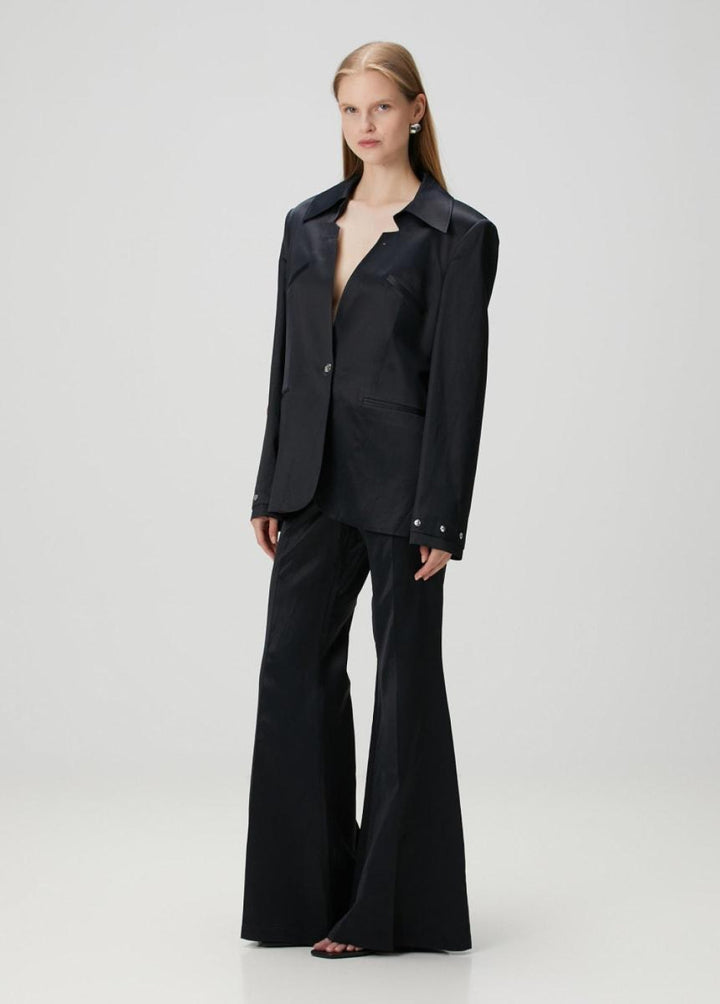Shiny Woven Pant - Black - Pants