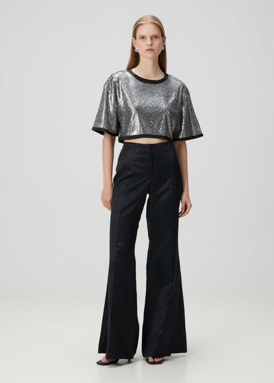 Shiny Woven Pant - Black - Pants