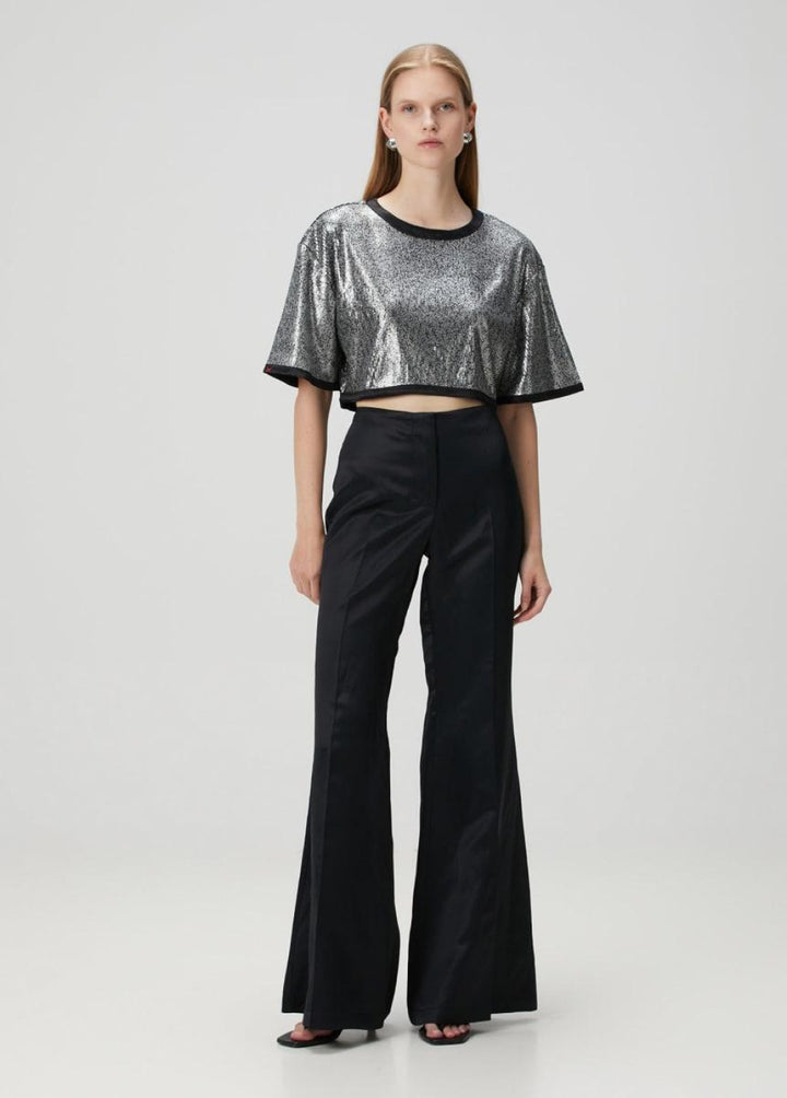 Shiny Woven Pant - Black - Pants