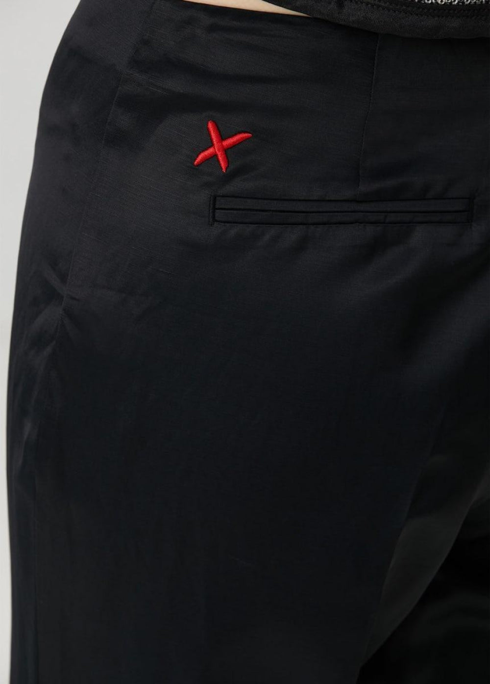 Shiny Woven Pant - Black - Pants