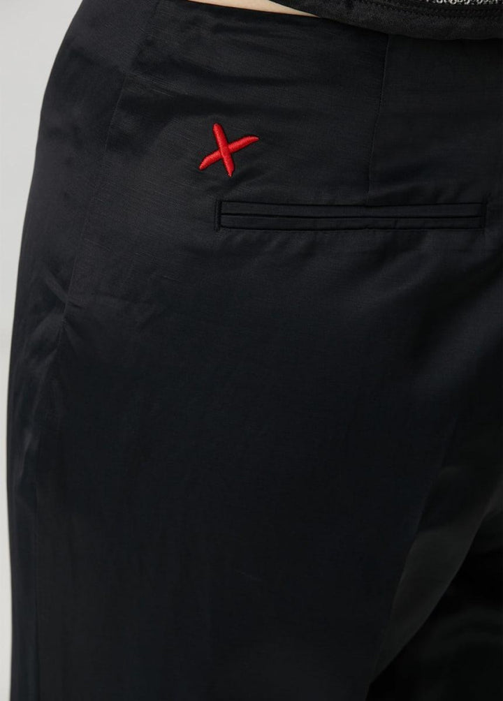 Shiny Woven Pant - Black - Pants