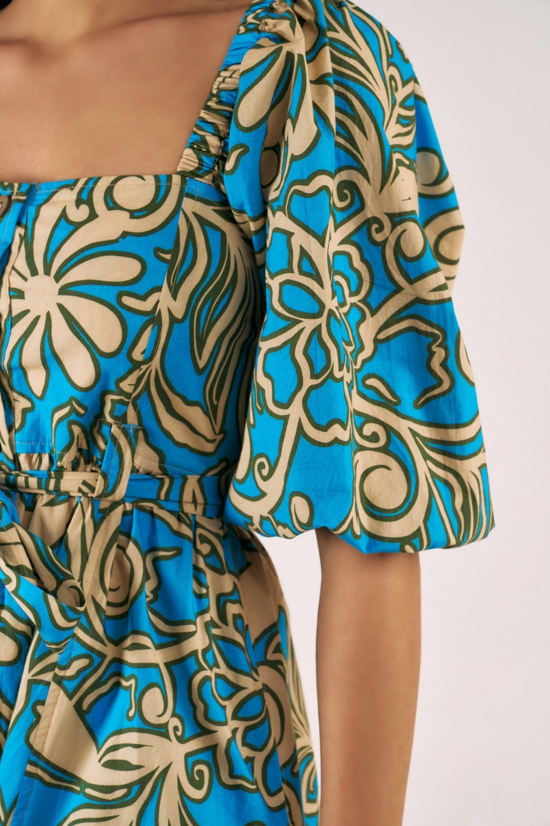 Cali Mini Dress - Blue Deco