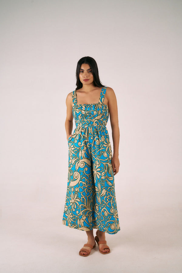 Aly Jumpsuit - Blue Deco
