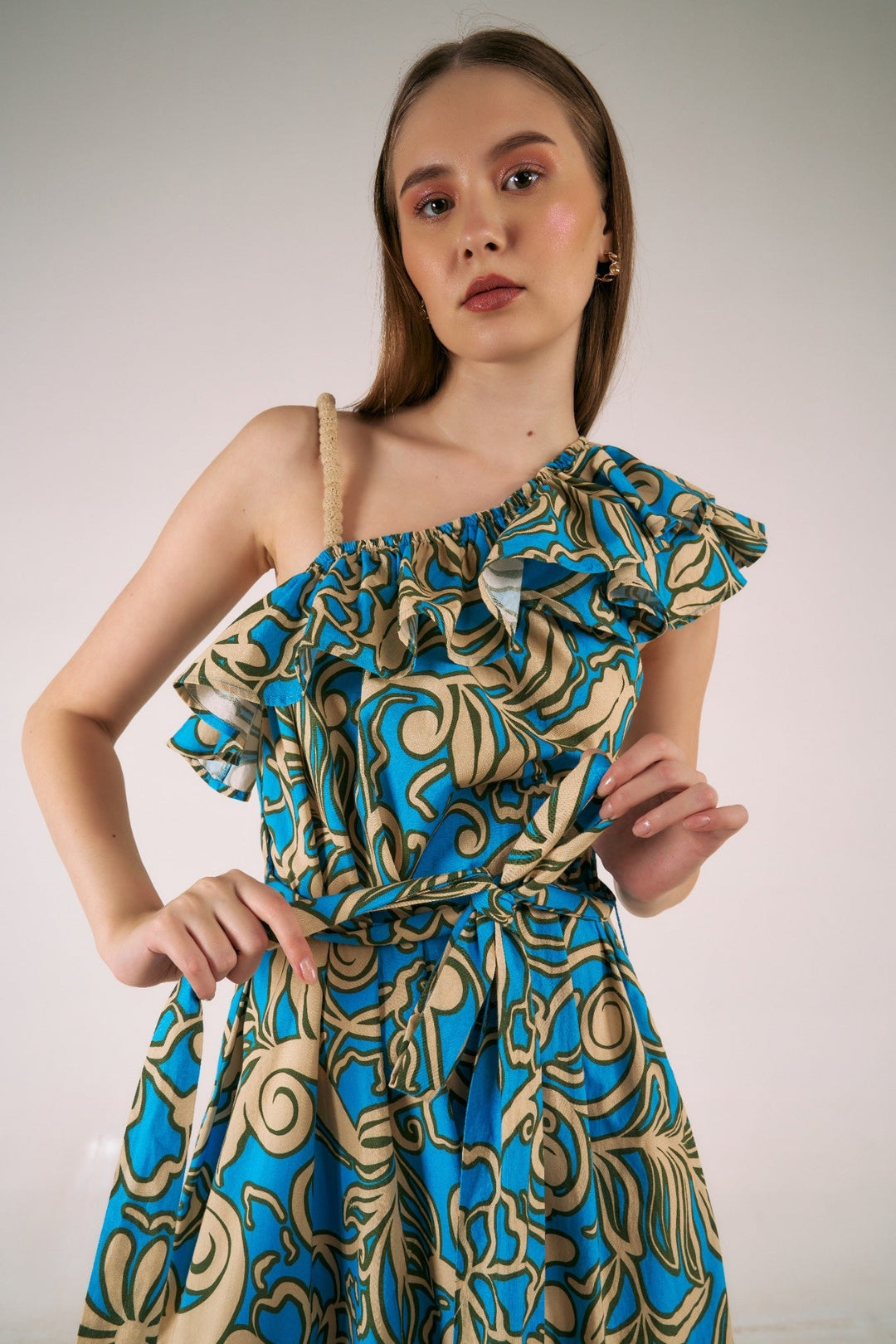 Capri Ruffle Maxi - Blue Deco