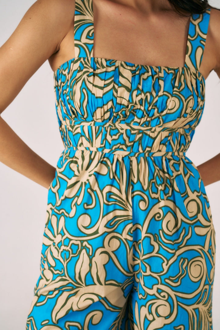 Aly Jumpsuit - Blue Deco