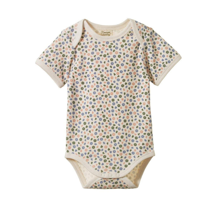 Short Sleeve Bodysuit - Chamomile Blooms Print - Bodysuit