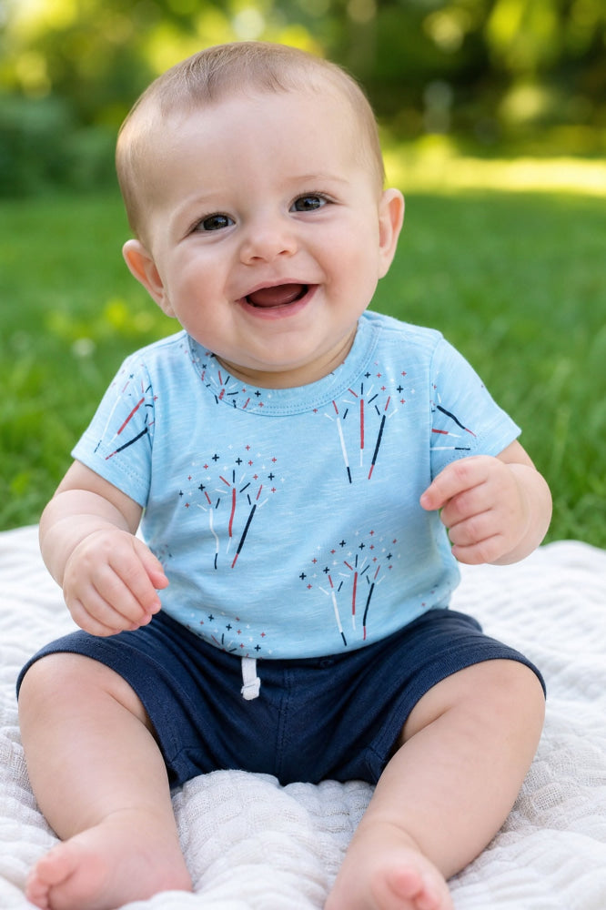 Short Sleeve Crewneck Tee - Sparkler Surprise - T-shirt