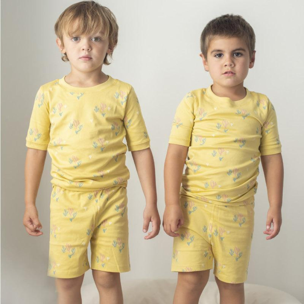 Short Sleeve Pajama Set Pima Cotton - Cactus Dusky - Pajamas