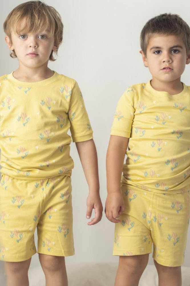 Short Sleeve Pajama Set Pima Cotton - Cactus Dusky - Pajamas