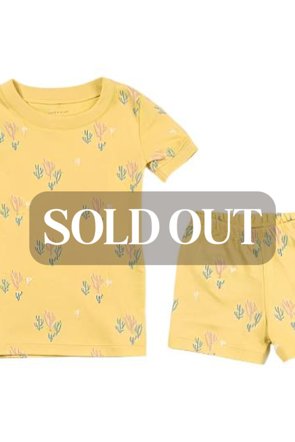 Short Sleeve Pajama Set Pima Cotton - Cactus Dusky - Pajamas