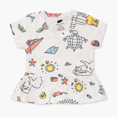 Short Sleeve Peplum Top - Field Trip - T-shirt