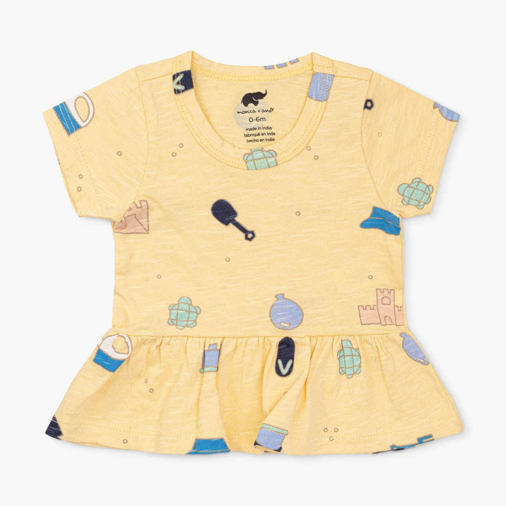 Short Sleeve Peplum Top - In the Sandbox - T-shirt