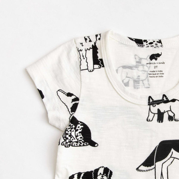 Short Sleeve Peplum Top - Puppy Love - Blouse