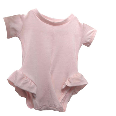 Short Sleeve Ruffle No-Snap Peasy - Rose - 3-6 Months - Bodysuit