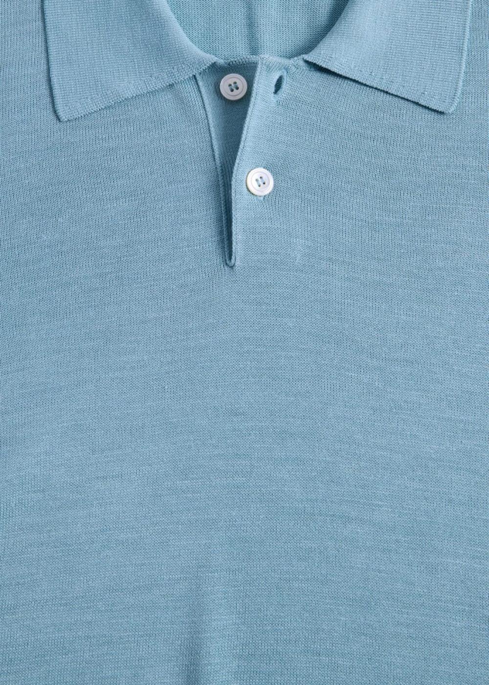 Short Sleeve Silk Polo - Seafoam - Polo